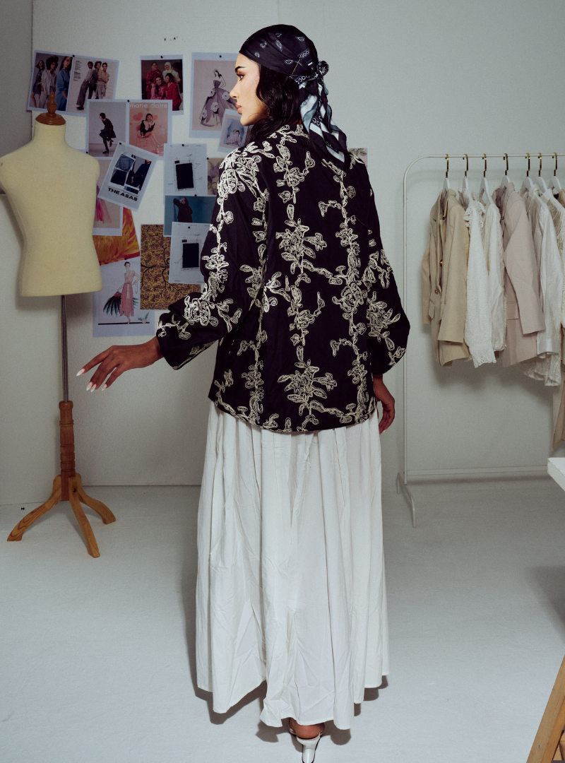 Mira Embroidered Tie-Front Top
