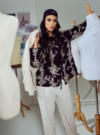 Mira Embroidered Tie-Front Top