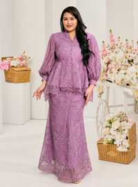 Bunga Melur Lace Kebaya Doll Kurung - lilac