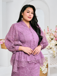 Bunga Melur Lace Kebaya Doll Kurung - lilac