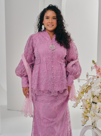 Bunga Melur Lace Kebaya Doll Kurung - lilac