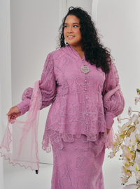 Bunga Melur Lace Kebaya Doll Kurung - lilac