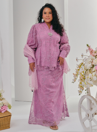 Bunga Melur Lace Kebaya Doll Kurung - lilac