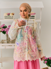 Claudia Floral Ruffled Button Up-Blouse