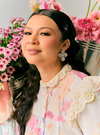Claudia Floral Ruffled Button Up-Blouse
