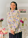 Celia Floral Ruffled Button Up-Blouse
