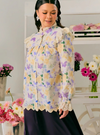 Celia Floral Ruffled Button Up-Blouse