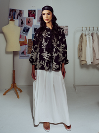 Mira Embroidered Tie-Front Top