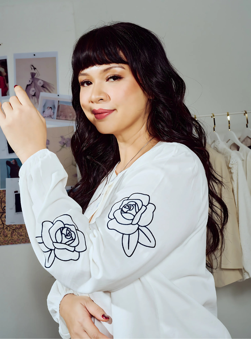 Tess Embroidered Button-up Shirt - White
