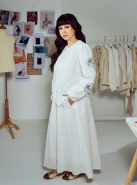 Tess Embroidered Button-up Shirt - White