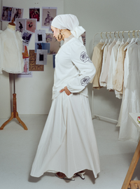 Tess Embroidered Button-up Shirt - White