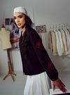 Tess Embroidered Button-up Shirt - Black