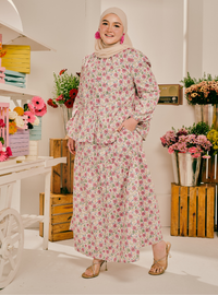 Bambi Button-Front Top - Gerbera Pink