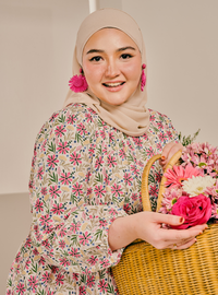 Bambi Button-Front Top - Gerbera Pink