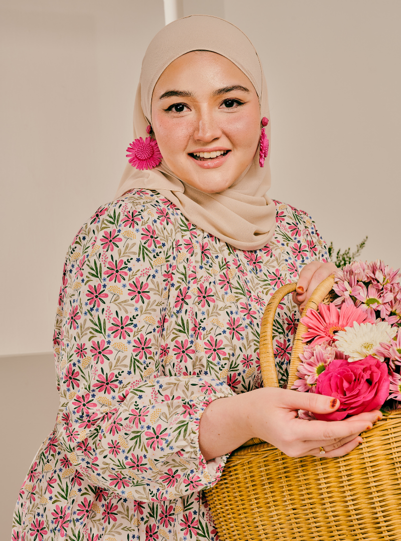 Bambi Button-Front Top - Gerbera Pink