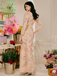 Santun Thalita Asymmetrical Kurung Pahang - Pink