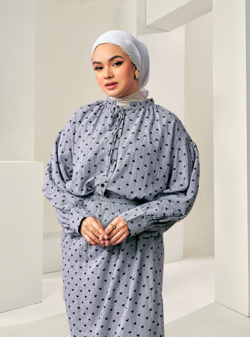 TUN ZAMIRA LOVE SHAPPED POLKA DOTTED TOP ONLY