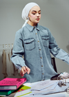 Inka Denim Button Down Shirt - Faded Blue