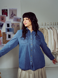 Inka Denim Button Down Shirt - Stonewash Blue