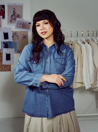 Inka Denim Button Down Shirt - Stonewash Blue