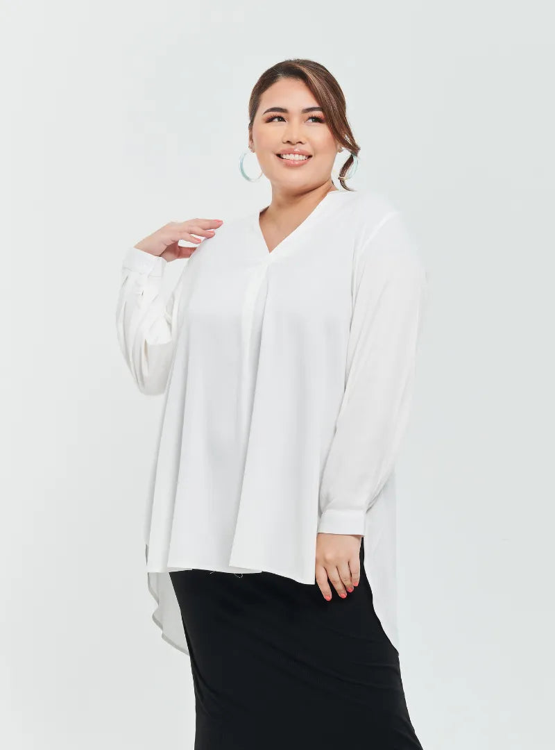 MANDARIN COLLAR OVERSIZED SHIRT