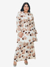 A woman dressed in White Aminah Kurung Modern