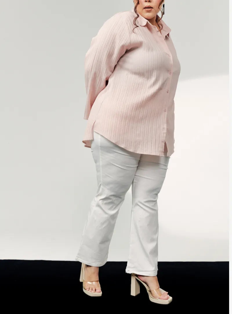A woman wearing White Ms Daphne Bootcut Trouser