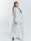 A woman White in Tun Hasmah Eyelet Skirt Set