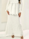 A woman wearing White Ezzah Eyelet Doll Skirt