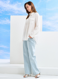 Sora Light-Wash Flare Denim - Cloud Blue