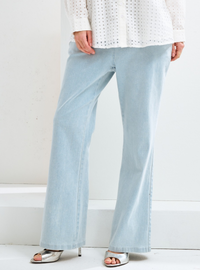 Sora Light-Wash Flare Denim - Cloud Blue
