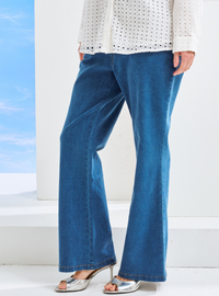 Sora Light-Wash Flare Denim - Denim Blue