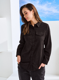 Elodie Cotton Eyelet Shirt - Black