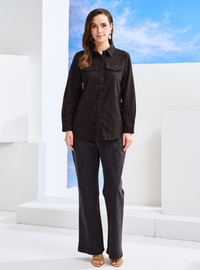 Elodie Cotton Eyelet Shirt - Black