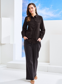 Elodie Cotton Eyelet Shirt - Black