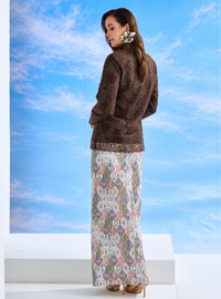 Bunga Iman Kebaya Top Only - Manik Brown