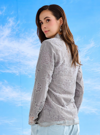 Bunga Iman Kebaya Top Only - Manik Grey