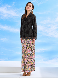 Bunga Iman Kebaya Top Only - Manik Black