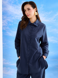 Luma Linen Shirt - Navy