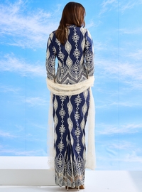 Cinta Arabella Kebaya Kurung Set - Navy
