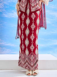 Cinta Arabella Kebaya Kurung Set - Maroon