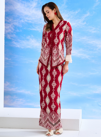 Cinta Arabella Kebaya Kurung Set - Maroon