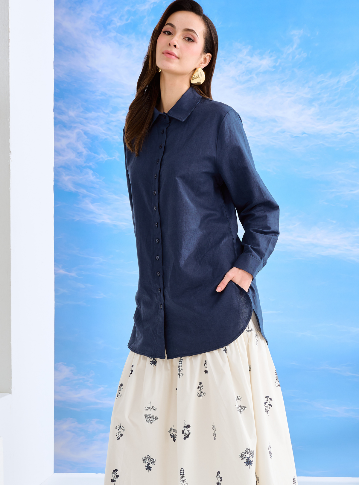 Luma Linen Shirt - Navy