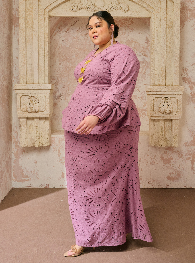 Seri Aishah Peplum Wrap Kurung - Lilac