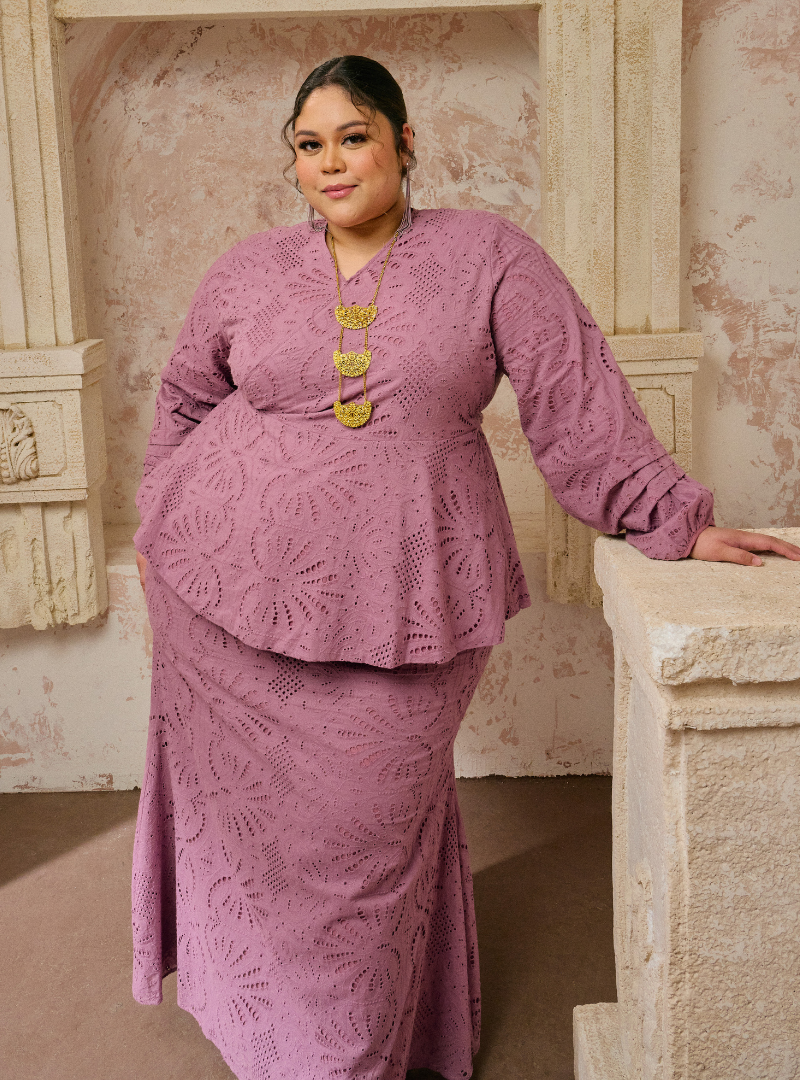 Seri Aishah Peplum Wrap Kurung - Lilac