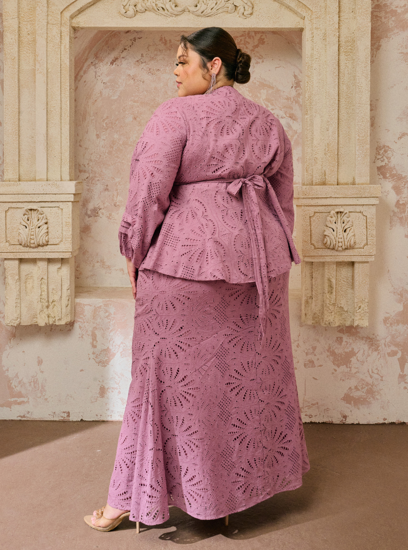 Seri Aishah Peplum Wrap Kurung - Lilac
