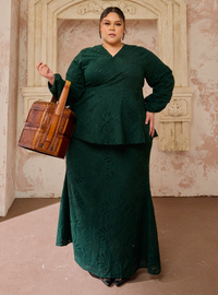 Seri Aishah Peplum Wrap Kurung - Emerald