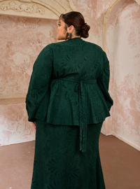 Seri Aishah Peplum Wrap Kurung - Emerald