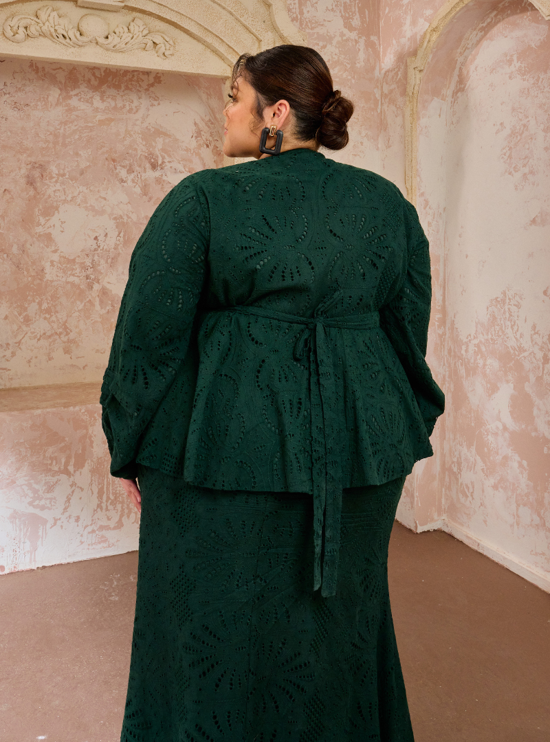 Seri Aishah Peplum Wrap Kurung - Emerald