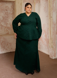 Seri Aishah Peplum Wrap Kurung - Emerald